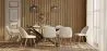 Confezione Tavolo da pranzo in legno di design industriale (220 cm) e 8 sedie da pranzo imbottite in bouclé - Evelyne image 7