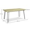 Confezione Tavolo da pranzo di design industriale 150cm e 6 sedie da pranzo in rattan - rivestimento in velluto - Puila image 7