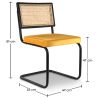Confezione Tavolo da pranzo di design industriale 150cm e 6 sedie da pranzo in rattan - rivestimento in velluto - Puila image 7