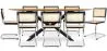 Confezione Tavolo da pranzo in legno di design industriale (220 cm) e 8 sedie da pranzo in rattan - Bruna image 7