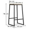 Sgabello da bar di design industriale - Legno e metallo - 76cm - Big Boy image 7