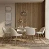 Confezione Tavolo da pranzo di design industriale da 150 cm e 6 sedie da pranzo imbottite in bouclé - Evelyne image 7