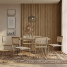 Confezione Tavolo da pranzo di design industriale 150cm e 6 sedie da pranzo in rattan - Bruna image 7