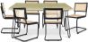 Confezione Tavolo da pranzo di design industriale 150 cm e 6 sedie in rattan - Bastral image 7