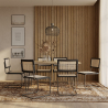 Confezione Tavolo da pranzo di design industriale 150 cm e 6 sedie in rattan - Bastral image 7