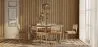 Confezione Tavolo da pranzo di design industriale 150cm e 6 sedie da pranzo in rattan - Rivestimento in velluto - Martha image 7