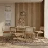Confezione Tavolo da pranzo di design industriale 150cm e 6 sedie da pranzo in rattan - Rivestimento in velluto - Martha image 7