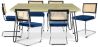 Pack Tavolo da pranzo di design industriale 150cm e 6 sedie da pranzo in rattan - Rivestimento in velluto - Hyre image 7