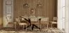 Confezione Tavolo da pranzo in legno di design industriale (200 cm) e 8 sedie in rattan - Rivestito in velluto - Martha image 7