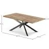 Confezione Tavolo da pranzo in legno di design industriale (200 cm) e 8 sedie in rattan - Rivestito in velluto - Martha image 7