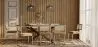 Confezione Tavolo da pranzo in legno di design industriale (220 cm) e 8 sedie da pranzo in rattan - Rivestimento in velluto - Martha image 7