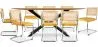 Confezione Tavolo da pranzo in legno di design industriale (220 cm) e 8 sedie da pranzo in rattan - Rivestimento in velluto - Martha image 7
