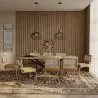 Confezione Tavolo da pranzo in legno di design industriale (220 cm) e 8 sedie da pranzo in rattan - Rivestimento in velluto - Martha image 7