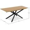 Confezione Tavolo da pranzo in legno di design industriale (220 cm) e 8 sedie da pranzo in rattan - Rivestimento in velluto - Martha image 7