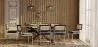 Pack Tavolo da pranzo in legno di design industriale (220 cm) e 8 sedie da pranzo in rattan - Rivestimento in velluto - Hyre image 7