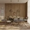 Pack Tavolo da pranzo in legno di design industriale (220 cm) e 8 sedie da pranzo in rattan - Rivestimento in velluto - Hyre image 7