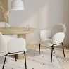 Sedia da Pranzo con Braccioli - Rivestimento in Tessuto Bouclé - Erys image 7