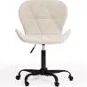 Sedia da ufficio con ruote - Sedia girevole da scrivania - Imbottita in tessuto bouclé - Struttura nera Wito image 7