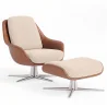 Poltrona Design Contemporaneo Rivestita con Poggiapiedi - Asher image 7