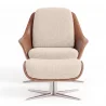 Poltrona Design Contemporaneo Rivestita con Poggiapiedi - Asher image 7