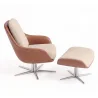 Poltrona Design Contemporaneo Rivestita con Poggiapiedi - Asher image 7