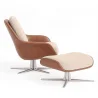 Poltrona Design Contemporaneo Rivestita con Poggiapiedi - Asher image 7