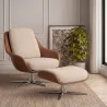 Poltrona Design Contemporaneo Rivestita con Poggiapiedi - Asher image 7