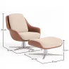Poltrona Design Contemporaneo Rivestita con Poggiapiedi - Asher image 7