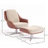 Poltrona Design Contemporaneo Rivestita con Poggiapiedi - Asher image 7