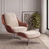 Poltrona Design Contemporaneo Rivestita con Poggiapiedi - Asher image 7