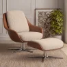 Poltrona Design Contemporaneo Rivestita con Poggiapiedi - Asher image 7