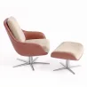 Poltrona Design Contemporaneo Rivestita con Poggiapiedi - Asher image 7