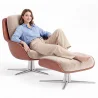 Poltrona Design Contemporaneo Rivestita con Poggiapiedi - Asher image 7