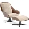 Poltrona Design Contemporaneo Rivestita con Poggiapiedi - Asher image 7