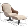 Poltrona Design Contemporaneo Rivestita con Poggiapiedi - Asher image 7