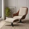 Poltrona Design Contemporaneo Rivestita con Poggiapiedi - Asher image 7