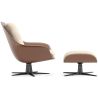 Poltrona Design Contemporaneo Rivestita con Poggiapiedi - Asher image 7