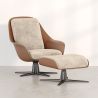 Poltrona Design Contemporaneo Rivestita con Poggiapiedi - Asher image 7
