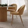 Sedia da Pranzo - Rivestita in Velluto - Schienale con Motivo - Evelyne image 7