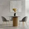 Sedia da Pranzo - Rivestita in Velluto - Schienale con Motivo - Evelyne image 7