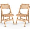 Pack di 2 Sedia da pranzo in rattan Canage e legno - Umbra image 7