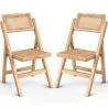 Pack di 2 Sedia da pranzo in rattan Canage e legno - Umbra image 7