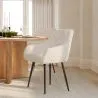 Sedia da pranzo con braccioli - Rivestita in Bouclé Premium - Alene image 7