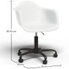 Sedia da ufficio con braccioli - Sedia da scrivania con ruote - Struttura nera Weston image 7