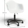 Sedia da ufficio con braccioli - Sedia da scrivania con ruote - Struttura nera Weston image 7