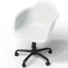 Sedia da ufficio con braccioli - Sedia da scrivania con ruote - Struttura nera Weston image 7