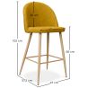 Sgabello imbottito in tessuto - Design scandinavo - 66cm - Evelyne image 7
