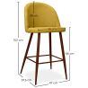 Sgabello imbottito in tessuto - Design scandinavo - 66cm- Evelyne image 7