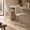 Sgabello rivestito in tessuto bouclé - Design scandinavo - 66cm - Evelyne image 7