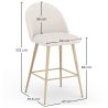 Sgabello rivestito in tessuto bouclé - Design scandinavo - 66cm - Evelyne image 7